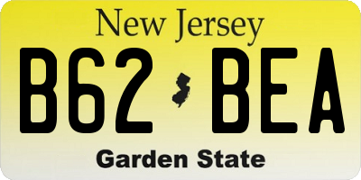 NJ license plate B62BEA