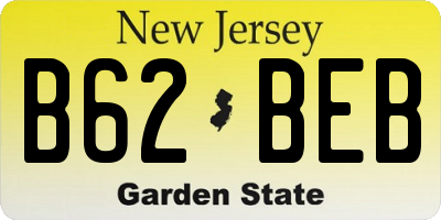 NJ license plate B62BEB