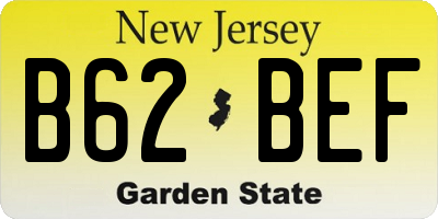NJ license plate B62BEF