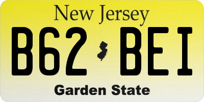 NJ license plate B62BEI