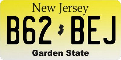 NJ license plate B62BEJ