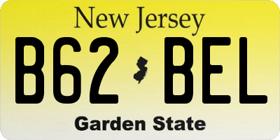 NJ license plate B62BEL