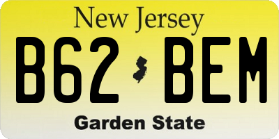 NJ license plate B62BEM