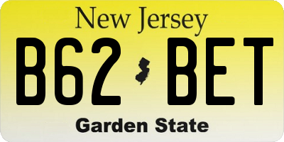 NJ license plate B62BET