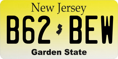 NJ license plate B62BEW