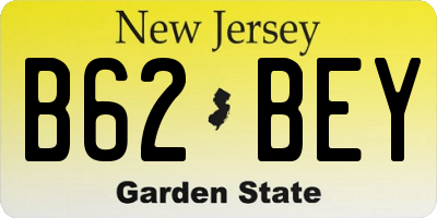 NJ license plate B62BEY