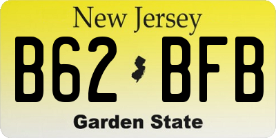 NJ license plate B62BFB