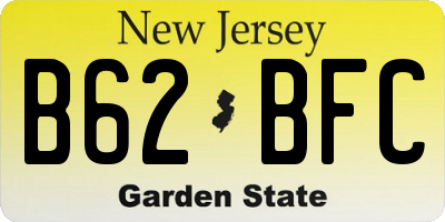 NJ license plate B62BFC