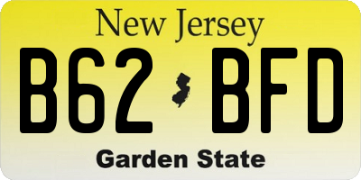 NJ license plate B62BFD