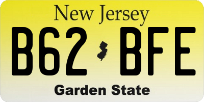 NJ license plate B62BFE
