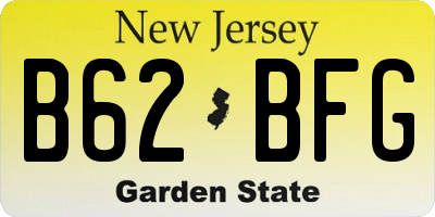 NJ license plate B62BFG