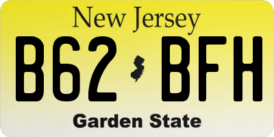 NJ license plate B62BFH