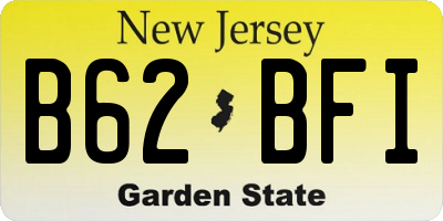 NJ license plate B62BFI
