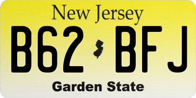 NJ license plate B62BFJ