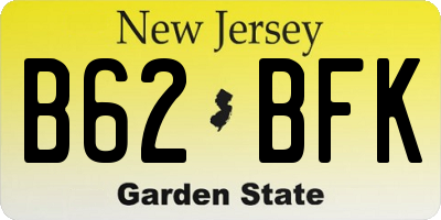 NJ license plate B62BFK