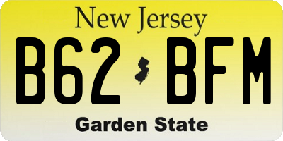 NJ license plate B62BFM