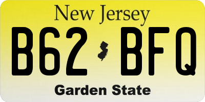 NJ license plate B62BFQ