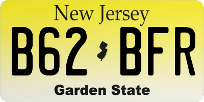 NJ license plate B62BFR
