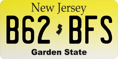 NJ license plate B62BFS