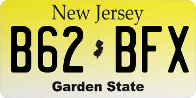 NJ license plate B62BFX