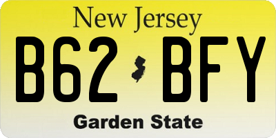 NJ license plate B62BFY