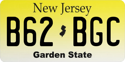 NJ license plate B62BGC