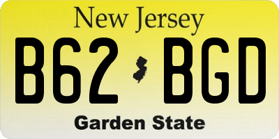 NJ license plate B62BGD