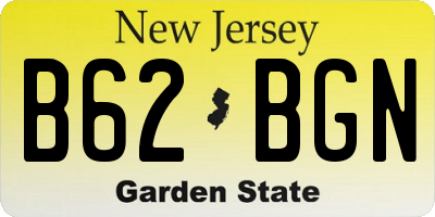 NJ license plate B62BGN
