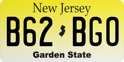 NJ license plate B62BGO