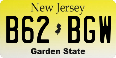 NJ license plate B62BGW