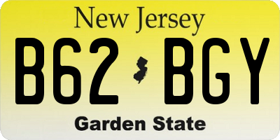 NJ license plate B62BGY