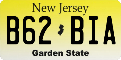 NJ license plate B62BIA