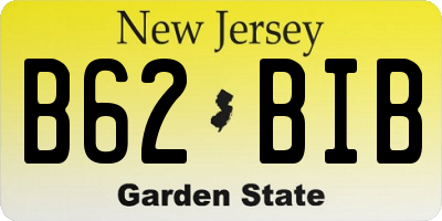 NJ license plate B62BIB