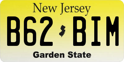 NJ license plate B62BIM