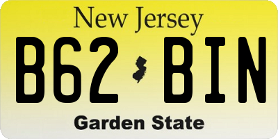 NJ license plate B62BIN