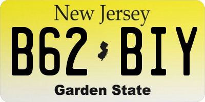 NJ license plate B62BIY