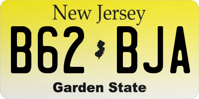 NJ license plate B62BJA
