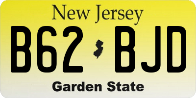 NJ license plate B62BJD