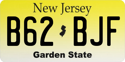 NJ license plate B62BJF