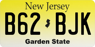 NJ license plate B62BJK