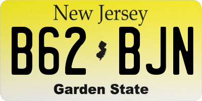 NJ license plate B62BJN