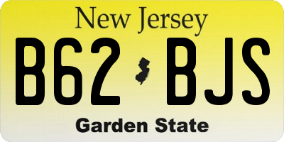 NJ license plate B62BJS