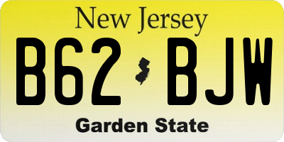 NJ license plate B62BJW