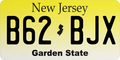 NJ license plate B62BJX