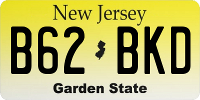 NJ license plate B62BKD