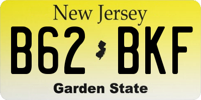 NJ license plate B62BKF