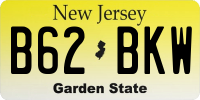 NJ license plate B62BKW