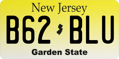 NJ license plate B62BLU