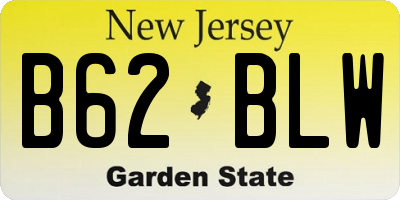 NJ license plate B62BLW