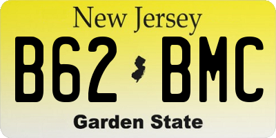 NJ license plate B62BMC